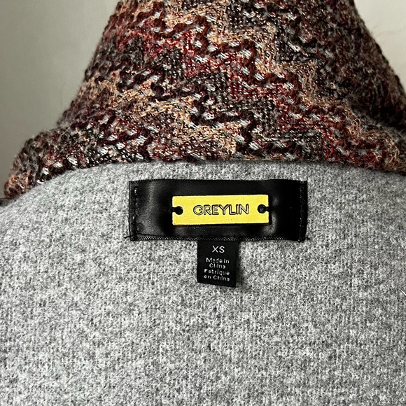 Greylin Zig zag asymmetrical cowl neck jacket from Anthropologie size xsmall - Picture 13 of 15